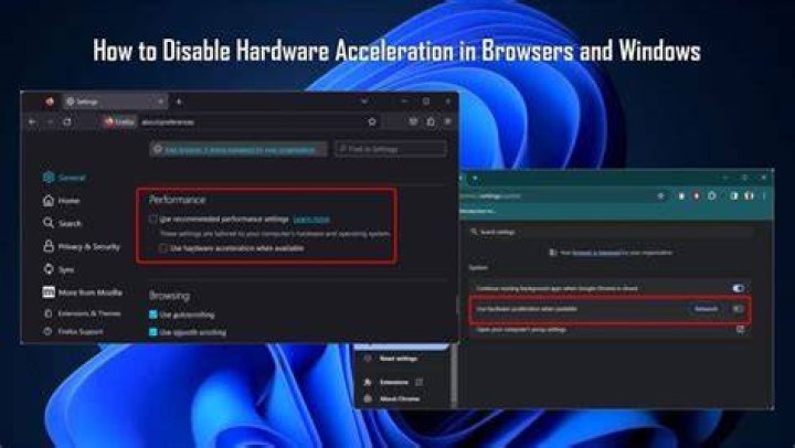 Disabling hardware acceleration in browser settings for stream fix
