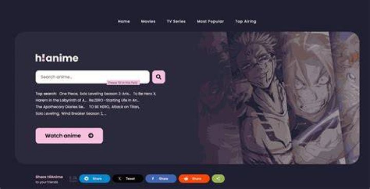 HiAnime Homepage Overview - Free Anime Streaming Website