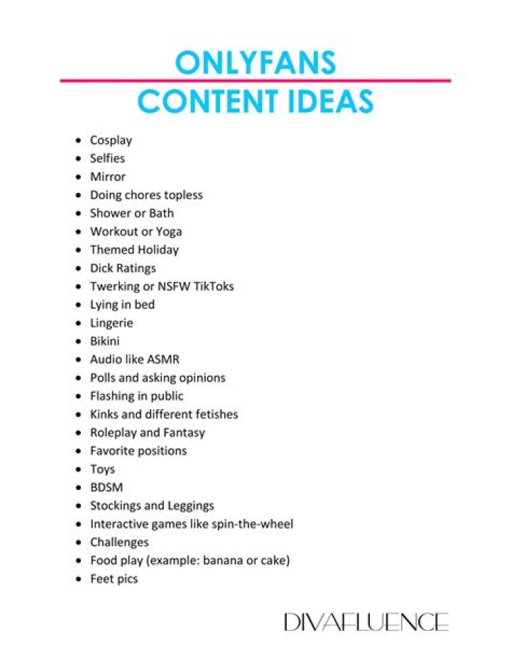 OnlyFans niche content categories on adult platform